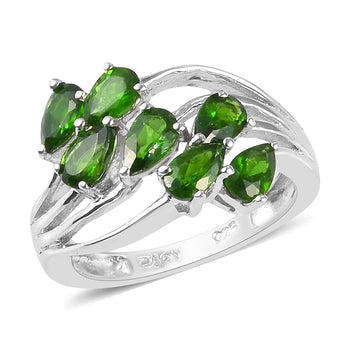 1.50 ctw Natural Russian Diopside Ring in Platinum Over Sterling Silver (Size 9.0) - Product card gallery slide 1 (10176424116537)