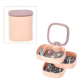 Pink with Purple 360 Degree Rotatable Square Shape 4 Tier Jewelry Organizer with Mirror - Sticky add to cart bar