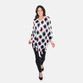 PASSAGE 100% Cotton Crochet White and Multi Color Square Poncho (One Size) - Sticky add to cart bar