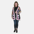 PASSAGE 100% Cotton Crochet White and Multi Color Square Cardigan- (S) - Sticky add to cart bar