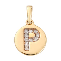 Diamond Initial Z Pendant in 14K YG Over Sterling Silver 0.07 ctw