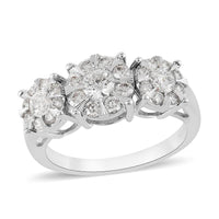 1 ctw Diamond H I1 Ring in 14K White Gold (Size 7.0) 4.30 Grams