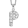 Artisan Crafted Polki Diamond Initial "A" Pendant Necklace (20 Inches) in Platinum Over Sterling Silver 0.50 ctw - Sticky add to cart bar