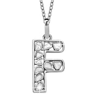 Artisan Crafted Polki Diamond Initial "A" Pendant Necklace (20 Inches) in Platinum Over Sterling Silver 0.50 ctw