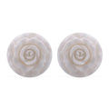 Hand-Carved Bone Flower Stud Earrings in Sterling & Ethical Ox Bone Jewelry - Sticky add to cart bar