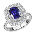 Rhapsody 950 Platinum AAAA Tanzanite and Diamond Cocktail Ring| Halo Ring| Cocktail Ring| Tanzanite Ring 5.85 Grams 3.15 ctw - Sticky add to cart bar