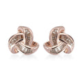 Natural Champagne Diamond Knotted Stud Earrings in 14K Rose Gold Over Sterling Silver 0.25 ctw - Sticky add to cart bar