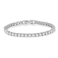 Swarovski Zirconia 12.75 ctw Platinum Over Sterling Silver Bracelet (7.25 In)