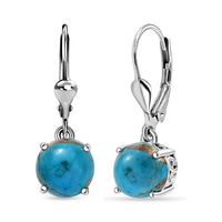 4 ctw Matrix Chestnut Brine Turquoise Earring in Sterling Silver