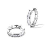 Simulated Diamond Earrings in Platinum Over Sterling Silver