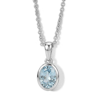 Brazilian Aquamarine 0.75 ctw Pendant Necklace in Platinum Over Sterling Silver 20 Inches