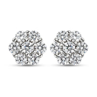 Lustro Stella Finest CZ Earrings in PlatInum Over Sterling Silver 1.60 ctw