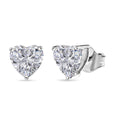 J Francis Embellished with Zirconia by Swarovski 4.25 ctw Heart Earrings in Platinum Over Sterling Silver - Sticky add to cart bar
