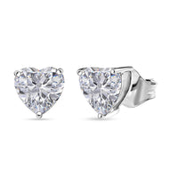 J Francis Embellished with Zirconia by Swarovski 4.25 ctw Heart Earrings in Platinum Over Sterling Silver