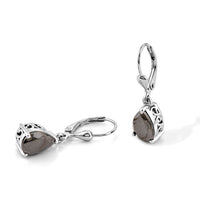 Silver Shungite 2.20 ctw Earrings in Platinum Over Sterling Silver
