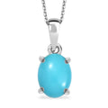 Premium Sleeping Beauty Turquoise 1.15 ctw Pendant without Chain in Platinum Over Sterling Silver - Sticky add to cart bar