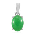 Premium Dyed Color Green Jade 1.10 ctrw Pendant without Chain in Platinum Over Sterling Silver - Sticky add to cart bar