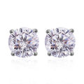 Lustro Stella Plum Blossom Cut Finest CZ Stud Earrings in Sterling Silver 6.75 ctw - Sticky add to cart bar