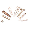 Set of 8 White and Gold Acrylic Crystal Iron Duck Bill Clip Suit - Sticky add to cart bar
