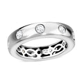 Moissanite Band Ring in Platinum Over Sterling Silver (Size 10.0) 0.90 ctw - Sticky add to cart bar