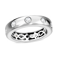 Moissanite Band Ring in Platinum Over Sterling Silver (Size 10.0) 0.90 ctw