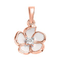 Diamond Accent and Enameled Floral Pendant in 14K Yellow Gold Over Sterling Silver - Sticky add to cart bar