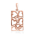 14K Rose Gold Over Sterling Silver Pierced Heart Pendant 2 Grams - Sticky add to cart bar