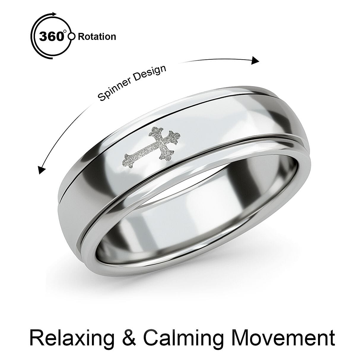 D'Joy Spinner Band Ring in Sterling Silver (Size 9.0) (4.85 Grams)
