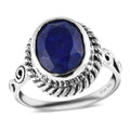 2.50 ctw Artisan Crafted Lapis Lazuli Solitaire Ring in Sterling Silver - Sticky add to cart bar