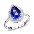 LUXORO 10K White Gold Premium Tanzanite and Diamond Halo Ring 2 Grams 2.30 ctw - Sticky add to cart bar