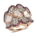 14K Rose Gold Marropino Morganite, Multi Gemstone Ring (Size 5.0) (7.40 g) 7.55 ctw - Sticky add to cart bar