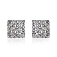 4.70 ctw Platinum Over Sterling Silver Stud Earrings Made with Zirconia from Swarovski