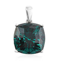 Emerald Color Crystal Solitaire Pendant in Platinum Over Sterling Silver - Sticky add to cart bar