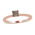 SGL Certified 10K Rose Gold Natural Champagne Diamond Solitaire Ring 0.25 ctw - Sticky add to cart bar