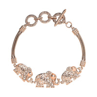 Elephant Bracelet 14K Rose Gold Over Copper (7.25 In)