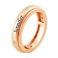 Diamond Accent Spinner Ring in 14K RG Over Sterling Silver (Size 7.0) 0.05 ctw