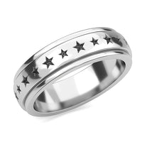 Sterling Silver Star Spinner Ring 4.60 Grams