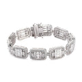 LUSTRO STELLA Made with Finest CZ Bracelet in Platinum Over Sterling Silver (7.25 In) (25.35 g) 23.40 ctw - Sticky add to cart bar