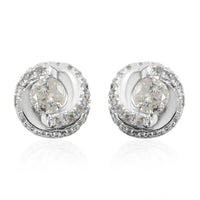 0.80 ctw Diamond G-H I1-I2 Earrings in 10K White Gold 3.10 Grams