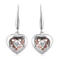 Lustro Stella Finest CZ Dancing Heart Earrings in Sterling Silver 0.75 ctw - Sticky add to cart bar