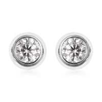 Moissanite Stud Earrings in Sterling Silver 0.50 ctw