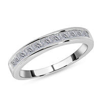 Moissanite Half Eternity Band Ring in Sterling Silver (Size 10.0) 0.60 ctw