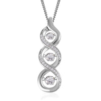 LUSTRO STELLA 1.20 ctw AAA White Premium Cubic Zirconia Pendant Necklace 18 Inch in Sterling Silver 8.56 Grams