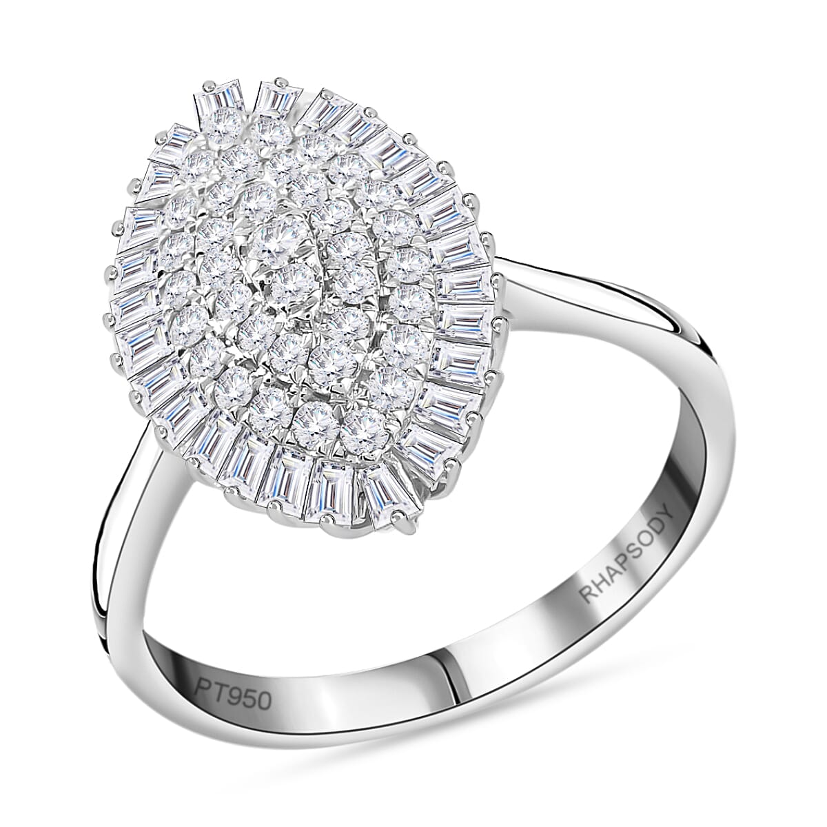 RHAPSODY IGI Certified 1.00 ctw Diamond E-F VS Ring in 950 Platinum 7.70 Grams