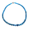 Malgache Neon Apatite Beaded Necklace 20 Inches with Magnetic Lock in Rhodium Over Sterling Silver 253.50 ctw - Sticky add to cart bar