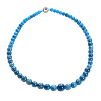 Malgache Neon Apatite Beaded Necklace 20 Inches with Magnetic Lock in Rhodium Over Sterling Silver 253.50 ctw