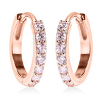 Simulated Pink Diamond Earrings in 14K Rose Gold Over Sterling Silver 0.40 ctw