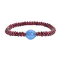 Blue Chalcedony Enhanced and Mozambique Garnet 3 Row Beaded Stretchable Bracelet 66.50 ctw - Sticky add to cart bar