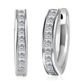 Moissanite Hoop Earrings in Sterling Silver 0.90 ctw - Sticky add to cart bar