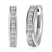 Moissanite Hoop Earrings in Sterling Silver 0.90 ctw